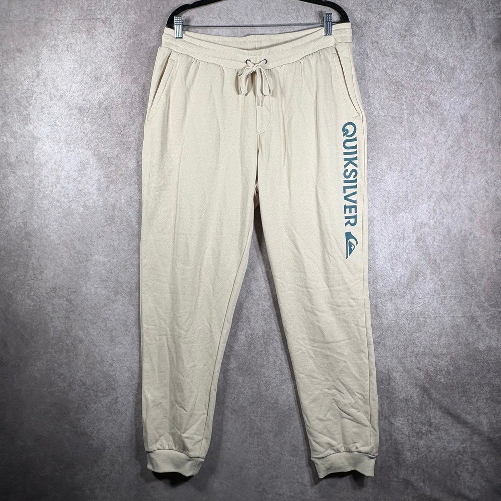 Quiksilver Jogger Pants Mens Large Tan Drawstring Athleisure Drawstring Lounge